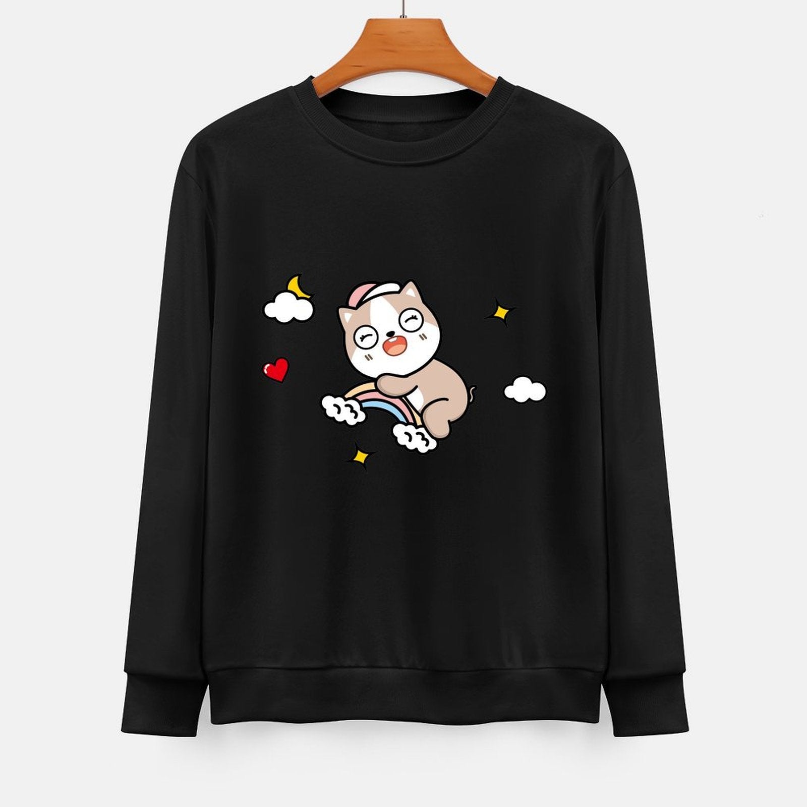 Front Patterned Long Sleeve TopMidweight Natural